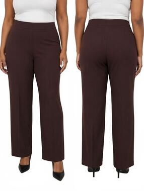 Anne Klein Women's Dress Pants In A Rich Chocolate Brown Color, Size 3x.